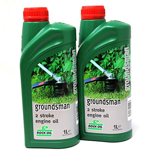 Rock Oil - 2 litres Groundsman 2 Stroke Engine Oil - Low Smoke Chainsaw Brushcutter - Two Stroke