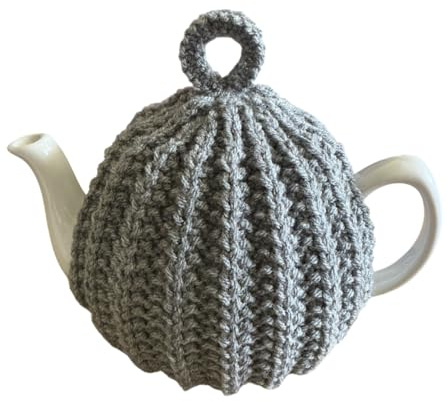 Medium Knitted Grey Tea Cosy for a 4 to 6 cup teapot
