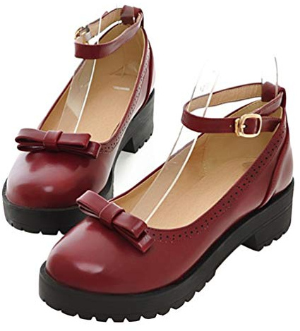 Holibanna 1 Pair Women Mary Janes Shoes Spring Summer Shoes Retro Leather Bow Buckle Strap Round Toe Casual Shoes Black