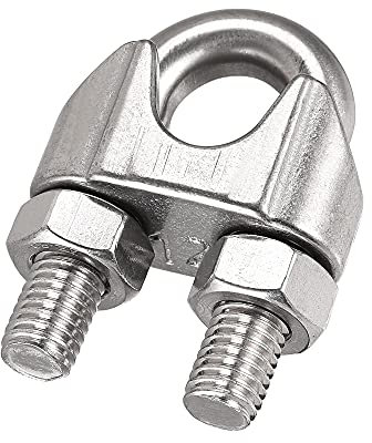 sourcing map Wire Rope Clip Clamp M12 316 Stainless Steel for 12mm Diameter Cable, Pack of 3