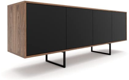 Mayaadi Home Cómoda para salón, aparador con espacio de almacenamiento, armario multiusos, estante, aparador, vinagre, dormitorio, nogal, elegante, color negro