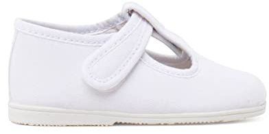 Pisamonas Pepitos Lona Suela Fina Cierre Adherente Talla 19 Color Blanco