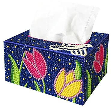LYEAA 5D DIY Diamant-Tücherbox, quadratisch, Strass-Zeichnung, handgefertigt, Kunst, Taschentuchspender, Mosaik-Set, Handwerk for Zuhause, Büro, Auto-Dekoration