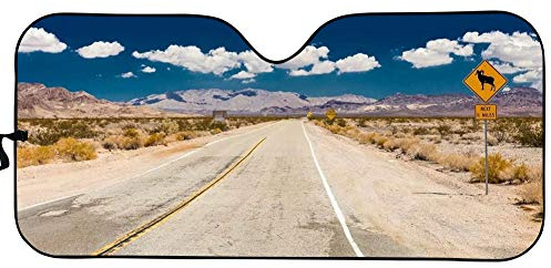 Hixingo Auto Frontscheibe, Sonnenschutz für Windschutzscheibe, Frontscheibenabdeckung mit 3D Mode Motiv, Faltbares Design Auto Sonnenschutz, UV-Schutz, für meisten Autos (Wildnis)