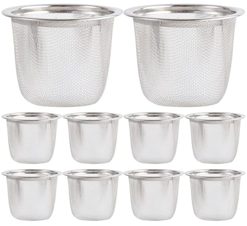 HEMOTON 10 Pezzi Fodera del Filtro della Teiera tè Sfuso Colino da tè Infusore di Condimento Infusore da Cucina per Zuppa Infusore per Teiera Extra Brew Acciaio Inossidabile caffè
