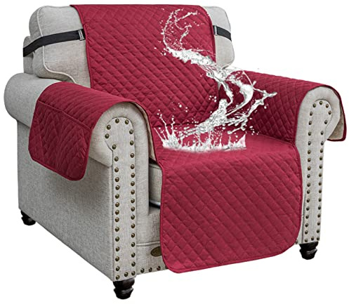 XINEAGE Cubierta de la Silla Silla Resistente al Agua Cubre Cubre Silla para Sill, deslizdeslizsuave Lavable con correelantidesliz, Protector de Muebles sofá (1 Plaza, Rojo)