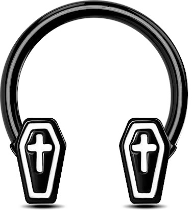 Jewseen Halloween Septum Piercing 16G Sarg Knorpel Creolen Ohrring Edelstahl Helix Ohrringe Daith Piercing Schmuck für Frauen Männer, Edelstahl