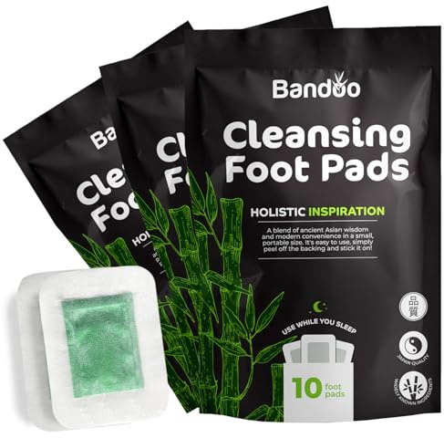 Bandoo Detox Fußpads zur Entgiftung und zum Abnehmen - Japanische Fußpflaster für natürliche Tiefenreinigung - Entgiftungspflaster Füße mit altbewährten Wirkstoffen (30 Stück)