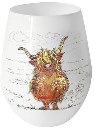 Lesser & Pavey Ceramic Stemless Cup Tumbler | Lovely Wine Tumbler Gifts for Women & Men | Highland Hamish Drawing Drinkware Microwaveable Mug - Bug Art
