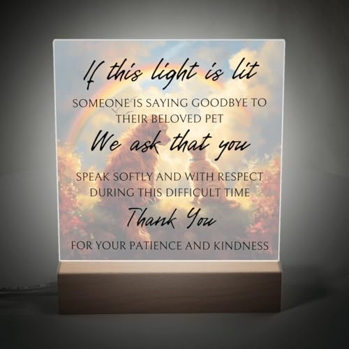 Veterinarian Euthanasia Office Sign, Vet Office Decor With Illuminated Wooden Base