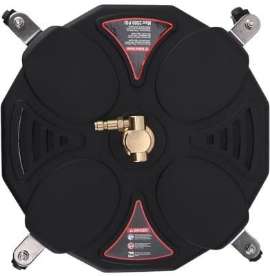 13-Zoll-Hochdruckreiniger-Oberflächenreiniger mit 4 Rädern, Edelstahl-Oberflächenreiniger-Hochdruckreinigeraufsatz, 2500 PSI 1/4 Zoll