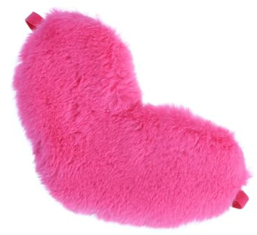 Didiseaon Children's Plush Sleeping Eye Mask Heart Shape Pink Soft Elastic Blinder for Boys and Girls for Sleep Travel and Relaxation