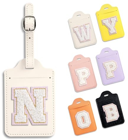 Anntry Gepäckanhänger, Kofferanhänger mit Adressschild, PU Leder Reise Koffer Tags, Namenschild ID Etikett für Geschäftsreise, Flugreisen, Paare Hochzeit Reisegeschenk