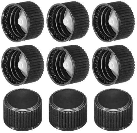 PATIKIL Copertura in resina fenolica da 18 mm, 72 pezzi, tappo a vite con tappo a vite, filettatura fenolica per 18-400 bottiglie di birra in vetro, brocca da gallone, nero