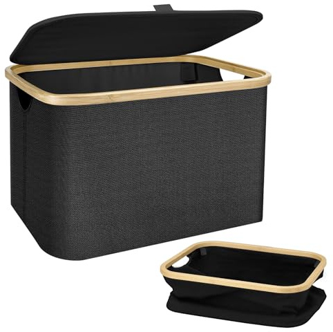 Cesto Portabiancheria 40L Pieghevole - in Tessuto Resistente con Maniglie - Ideale per Bagno, Camera dei Bambini e Viaggi | DHWDS