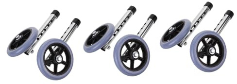 FOMIYES 3 Paare Laufrad Laufrollen Knie Scooter Roller Gehhilfe-Ersatz Wanderer Gehwagen Rad Gehwagen Zubehör Strapazierfähiges Gehhilfe Zubehör Laufräder tauschen Universal-Gehräder Gummi