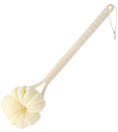 APOMOONS Rückenschrubber mit Langem Stiel, 2-in-1 Rückenbürste Dusche, Duschschwamm und Trockenbürste Körper, Eincremehilfe für Rücken Eincremehilfe, Duschbürste Eincremehilfe Rücken