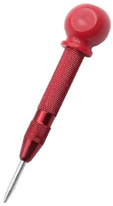 Punzone centrale, strumento automatico per marcatura del foro centrale, punzone per metallo, strumento manuale per legno, metallo, plastica (rosso)