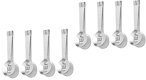 WEKADRIN 8piezas Clip De Té y Hielo De Inoxidable Sujetadores De Bolsitas De Té Multiusos Diseño Ergonómico Bordes Afilados