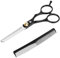 LOPHE Ciseaux à Effiler de Coiffeur,Ciseaux à effiler les Dents en Alliage de Zinc pour Salon de Coiffure avec Peigne de Coiffure,pour Homme et Femme Universels,Noir