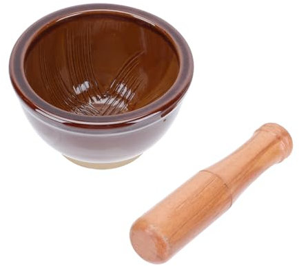 HOLIDYOYO 1juego Conjunto De y De Cerámica Para Cocina Herramienta Manual Para Triturar Jengibre y Especias Utensilio De Cocina Práctico y De Limpiar