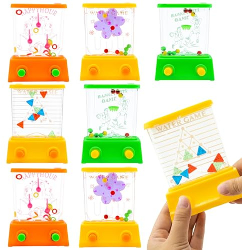 FORMIZON Wasser Flipper, 8 Stück Handheld Wasser Spiel Mini Wasser Ring Spiel Kinder Wasserflipper Fun Geschenke Mitgebsel Kindergeburtstag Geschenke Halloween Weihnachten, Ohne Wasser (Transparent)