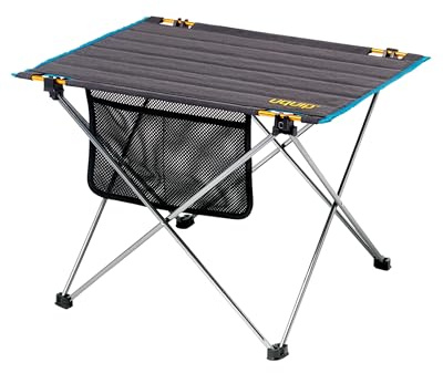 Uquip Campingtisch Liberty M Grey I 43 x 41 x 55 cm I kompakter Falttisch mit 30 kg Traglast I Leichter Klapptisch aus Aluminium I tragbarer Outdoor-Tisch für Camping, Picknick, Festivals & Garten