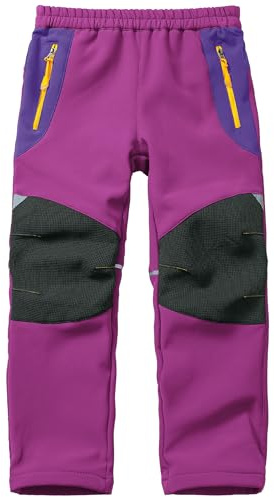 Jogwits Kinder Softshellhose Wasserdicht Skihose Warm Outdoorhose Thermohose Gefüttert Winterhose Wanderhose Cargohose für Jungen und Mädchen