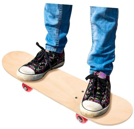 Cabilock Blank Graffiti Skateboard aus Umweltfreundlichem Holz DIY Malset für Jungen Mädchen Robustes Sportspielzeug zur Kreativen von Fantasie und Motorik Zufällige Farbe Zufällige Farbe
