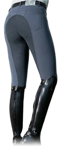 GIYXHU Ridbyxor Ridbyxor dam vardaglig stretch cykling leggings ryttare hästsport smala byxor, Grå, S