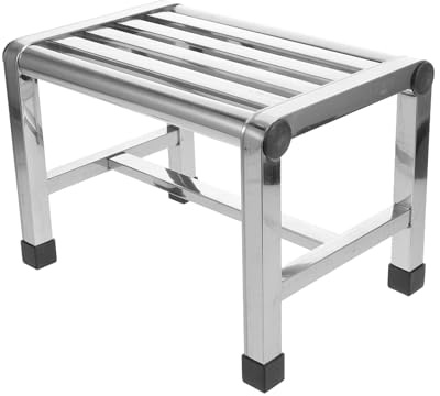 PACKOVE Waterproof Stainless Steel Shower Stool for Elderly with Non-Slip Feet and High Weightbearing Capacity, Compact Design Bathtub Stool for Home and Bathroom Use