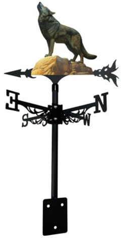 Veleta Colorida con Forma De Lobo, Veleta Rústica para Tejado, Indicador De Dirección del Viento para Exteriores, Ideal para Cobertizos, Jardines Y Decoración De Patios (44) 145
