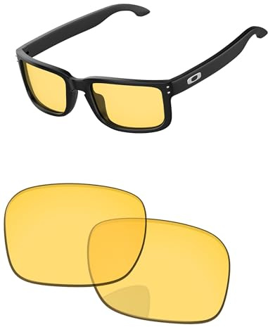 PapaViva Lentes de repuesto para gafas de sol Oakley Holbrook OO9102 de 55 mm, Amarillo HD, Holbrook