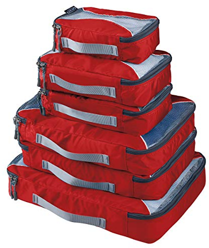 G4Free 3pcs/6pcs/7pcs Packing Cubes Organizer Koffer Organizer Koffer Gepäck Reiseset Rot