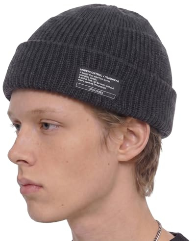 UNDERKONTROLL Winter Trawler Fisherman Beanie Herr Kvinnor Unisex Snygg Vanlig Docker Skull Hat Roll up Watch Cap Color Pack (Charcoal)