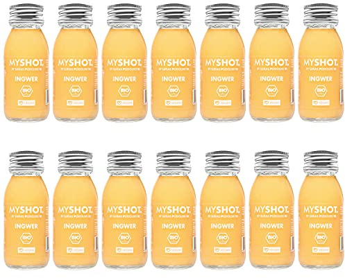 Ingwer Shot - für deinen leckeren Frische-Kick. Bio und vegan. OHNE Zucker KEINE Zusatzstoffe, 14er Pack
