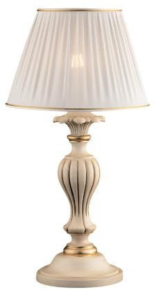 Lume In Legno Classico Provenzale Avorio E Foglia Oro 1 Luce Leonardo