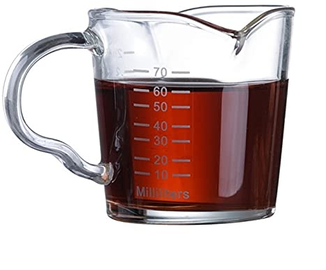 HXSZWJJ 1 Unids Copa De Medición De Vidrio Resistente Al Calor Jigger For Café Taza De Onza De Doble Boca De 70 Ml De La Taza De Leche con Escala (Capacity : 51 100ml, Color : A)
