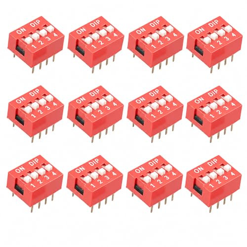 50Pcs 4-Wege Dip Schalter, Schiebeschaltermodul 2,54mm Raster, 4-Wege 8-Pins Mini Dip Kippschalter Ersatz, Für Schaltungs-Steckplatinen, Pcb-Projekt