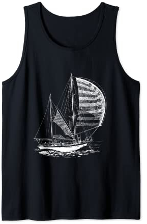 Zweimaster Segelboot unter Segeln, Kapitän Skipper Segel Tank Top