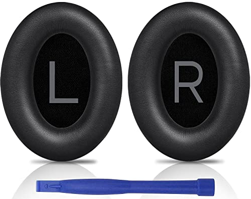 SOULWIT Professional Ear Pads Cushions Replacement for Bose QuietComfort 45 (QC45)/QuietComfort SE(QC SE) Over-Ear Headphones, Earpads with Softer Protein Leather, Noise Isolation Foam (Black)