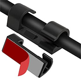 LEDKIA LIGHTING Pack 20 Grapas Clip Autoadhesivo Organizador Para Cable Ø 8mm Negro