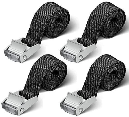 Spanngurte Kurz 4 Stück 250kg 1m,2m Spanngurt Schwarz Zurrgurte Motorrad zurrgurt für Motorrad Fahrradträger Extrem robuste Zurrgurt (2m * 4Pcs)