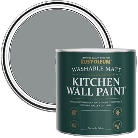 Rust-Oleum Grey Washable Kitchen Wall Paint in Matt Finish - Slate 2.5L