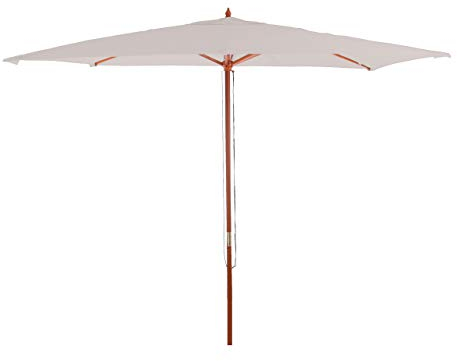 Mendler Sonnenschirm Florida-AM, Gartenschirm Marktschirm, Ø 3m Polyester/Holz - creme