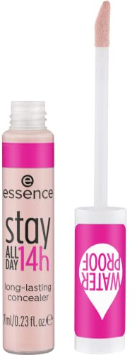 essence stay ALL DAY 14h long-lasting concealer, Nr. 20, Nude, langanhaltend, abdeckend, Expressergebnis, natürlich, matt, vegan, wasserfest, ohne Parfüm, ohne Alkohol, 1er Pack (7ml)