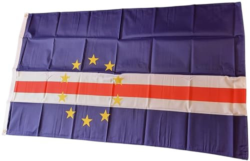NWFlags Cape Verde Flag 5ft x 3ft 75d Premium Polyester Suitable For Flagpoles | Strong Polyester 5x3 foot material flag with Eyelets