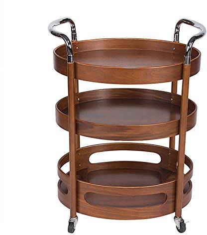 UPGENT Barwagen für zu Hause, Servierwagen, Sideboard, Küchenregal, Friseurwagen auf Rollen, 3-stufiger Beauty-Getränkewagen – mehrere Stile (C) ()