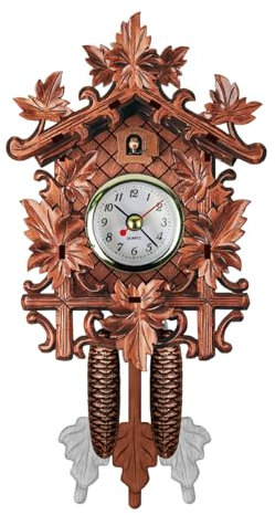 dijiusidy Kuckucksuhr im Holzimitat Stil, Schönheit der Natur, für den Innenbereich, breite Anwendung, traditionelle Schwarzwälder Chalet Uhr, CM302