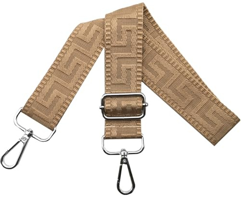 Axelrem för väskor, justerbar väskrem, 3,8 cm bred med silverkarbinhake, bärrem för kvinnor, handväska, flerfärgad, K, Mörk khaki, 80-130cm, Modern